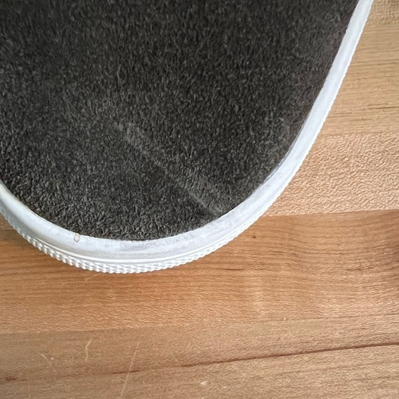 Marc Fisher Dakari Lace Up Sneakers Green Leather Suede Faux Fur Lined Size 6 - Picture 8 of 11